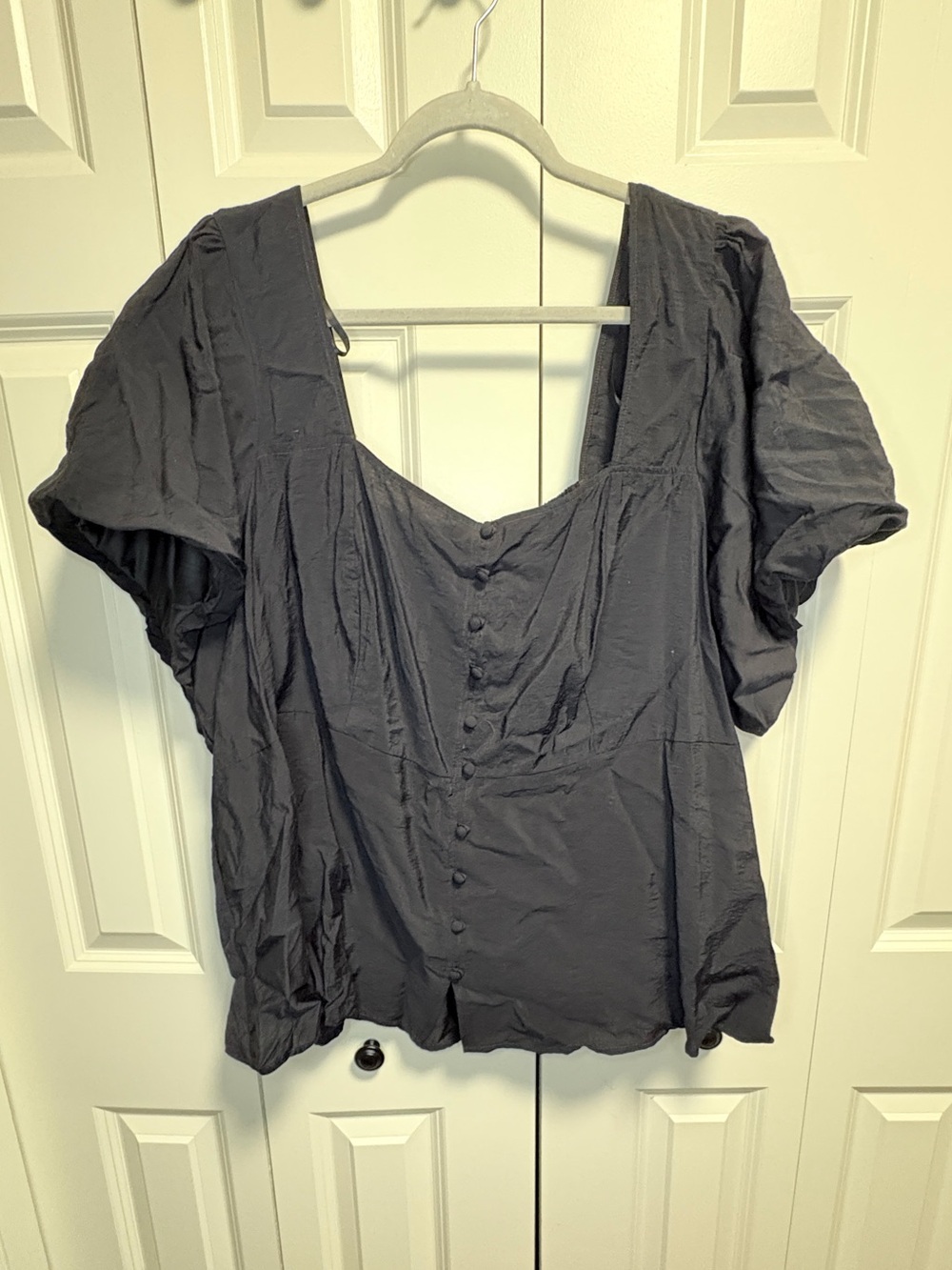 torrid Charcoal Square-Neck Button Front Blouse